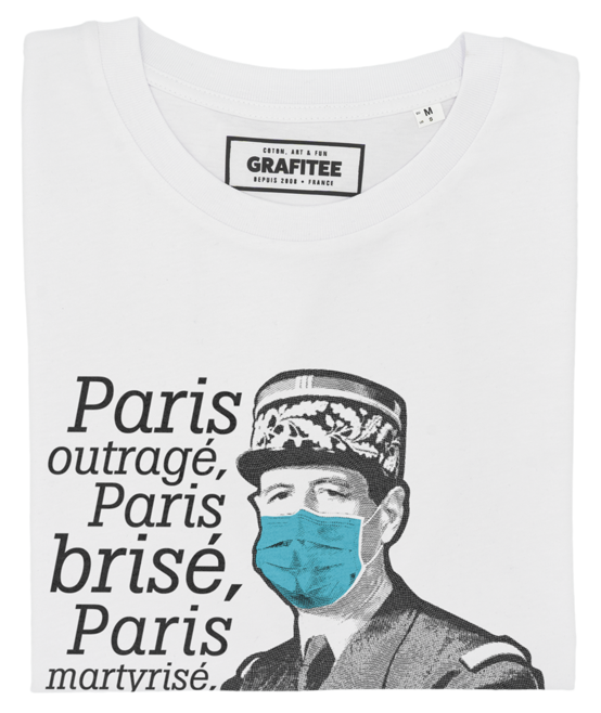 T-shirt Paris déconfiné blanc plié