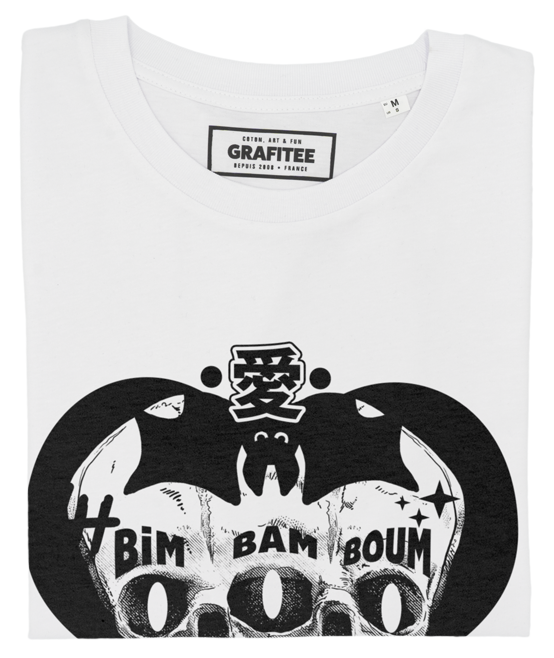 T-shirt Crânes Bim Bam Boum blanc plié