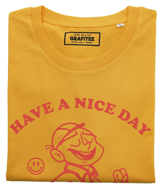 T-shirt Surf & Smile jaune plié