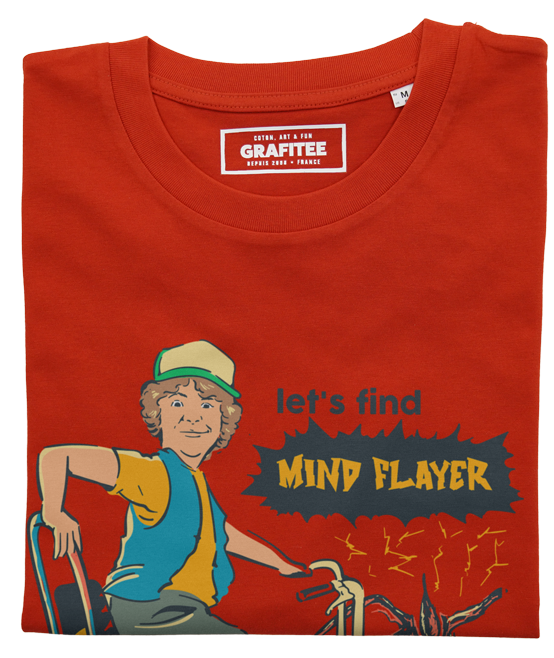 T-shirt Mind Flayer rouge plié