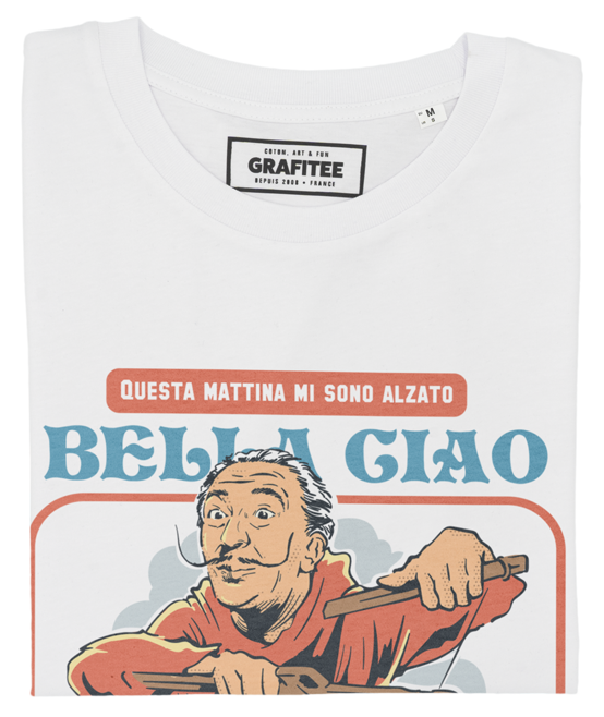 T-shirt Bella Ciao blanc plié