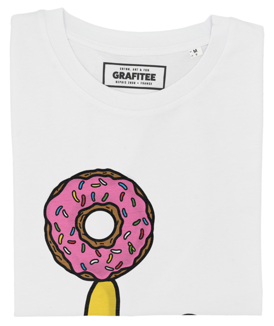 T-shirt Donut Spinning blanc plié