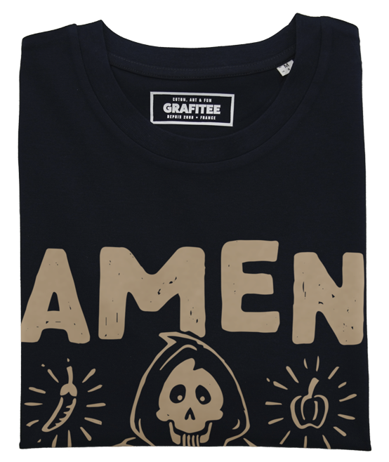 T-shirt Amen to Ramen noir plié