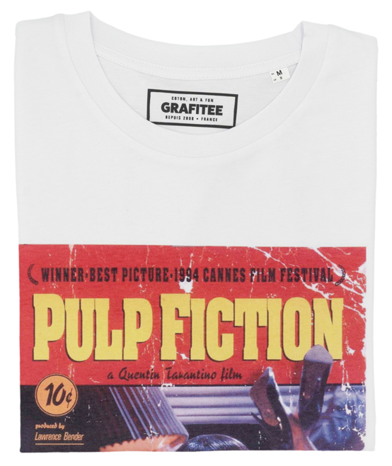 T-shirt Affiche Pulp Fiction blanc plié