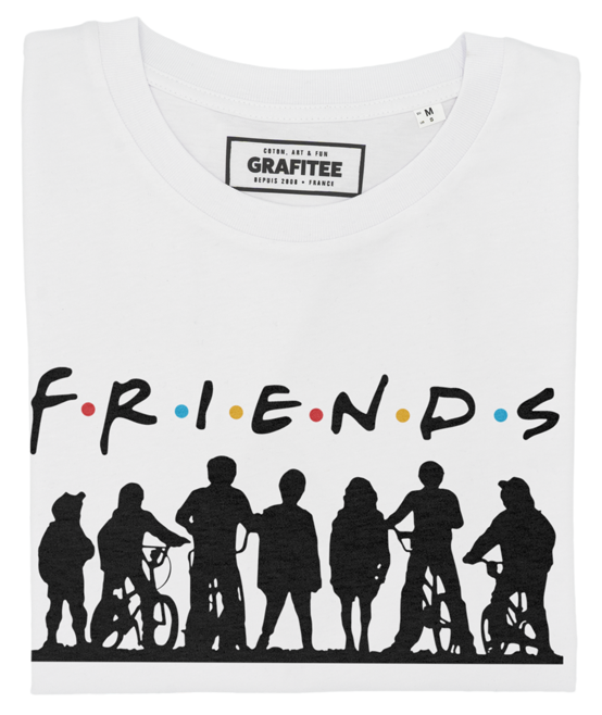 T-shirt Friends Don't Lie blanc plié