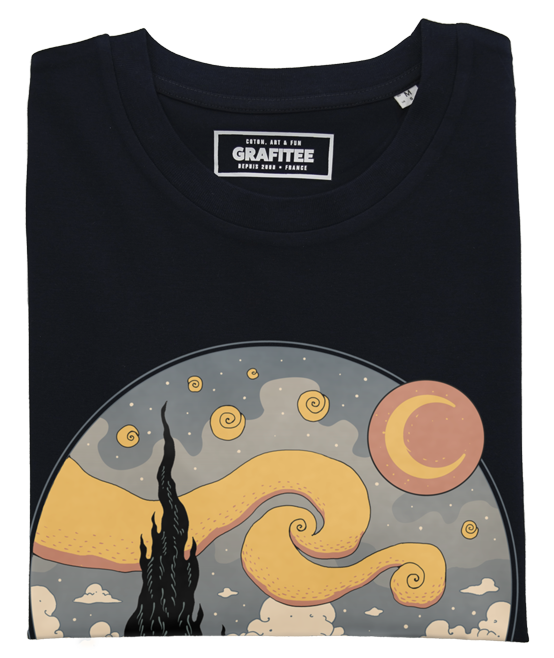 T-shirt La Nuit Étoilée noir plié