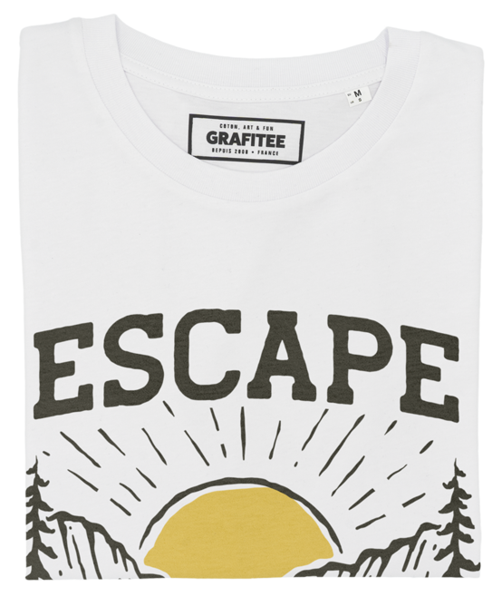 T-shirt Escape Car blanc plié