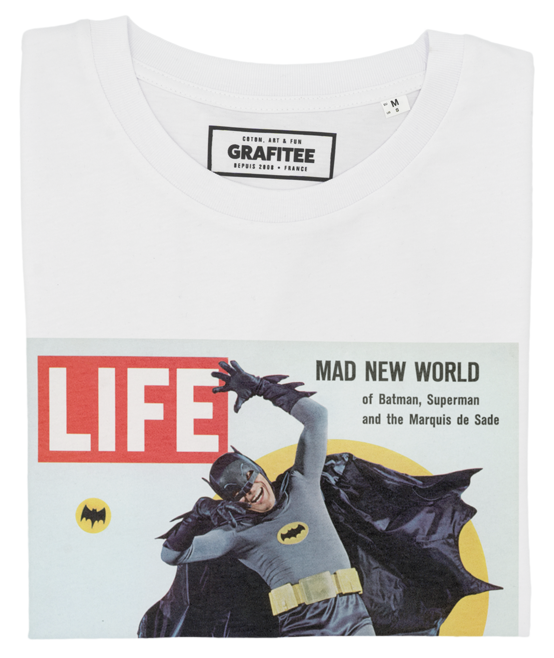T-shirt Batman Life Cover blanc plié