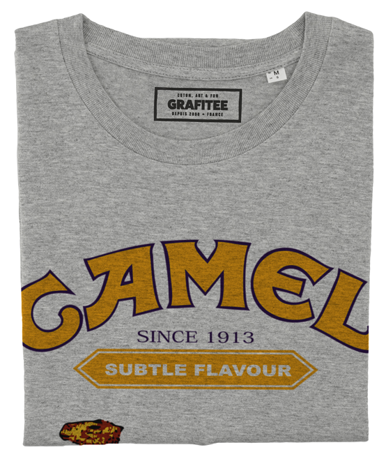 T-shirt Logo Camel gris chiné plié