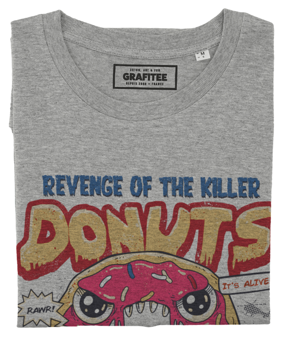 T-shirt Revenge Of The Donuts gris chiné plié