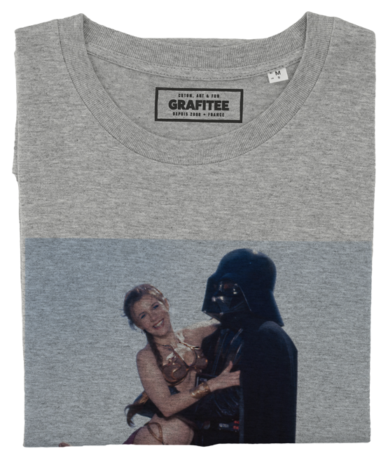 T-shirt Carrie Fisher gris chiné plié