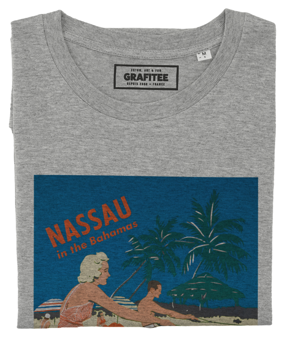 T-shirt Nassau gris chiné plié
