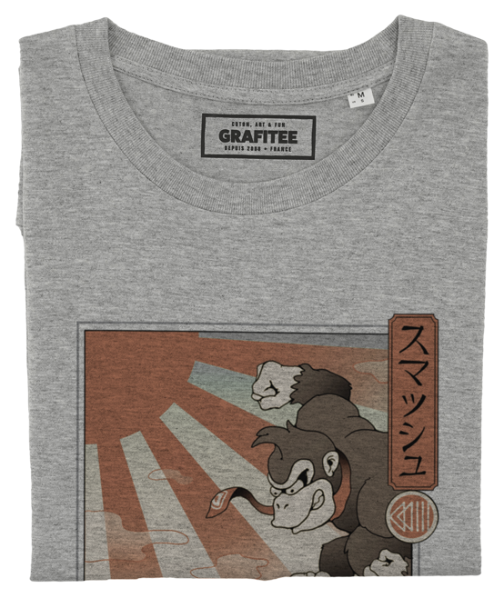 T-shirt Kaiju Smash gris chiné plié