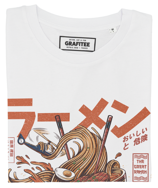 T-shirt The Great Ramen Of Kanagawa blanc plié
