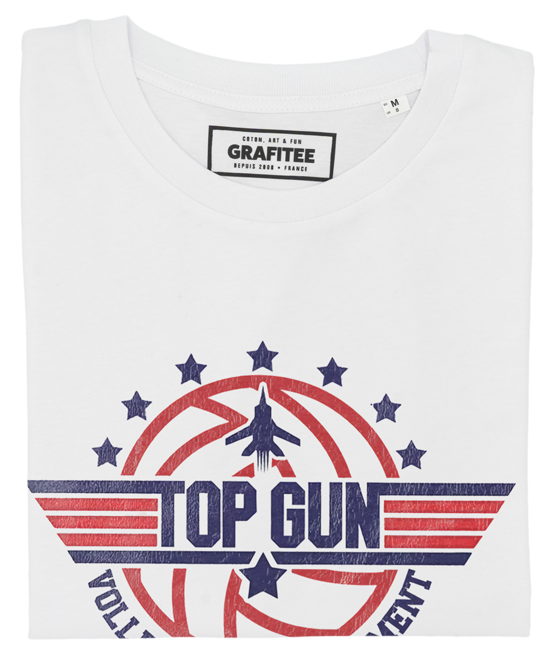 T-shirt Top Gun Volleyball Tournament blanc plié