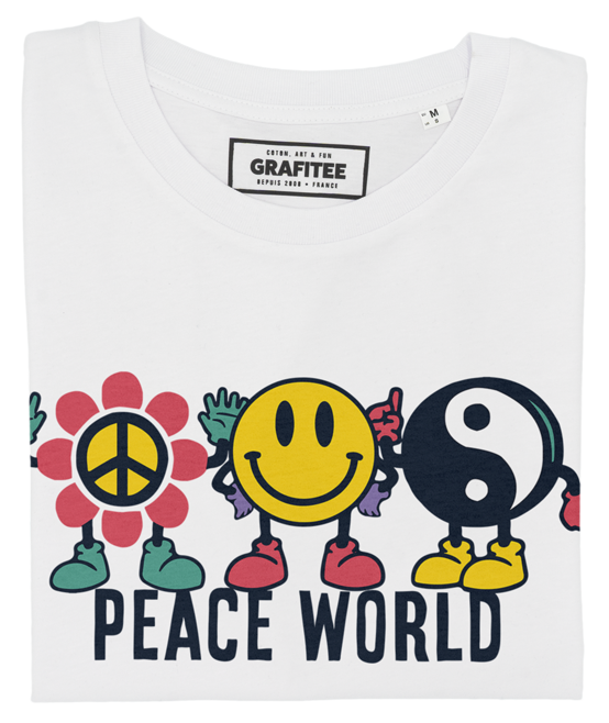 T-shirt Peace World blanc plié