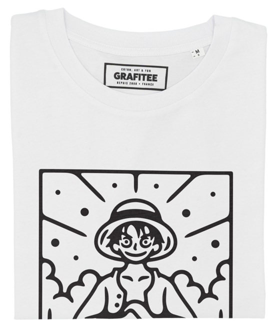 T-shirt Monkey D. Luffy blanc plié