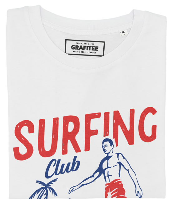 T-shirt Surfing Club blanc plié
