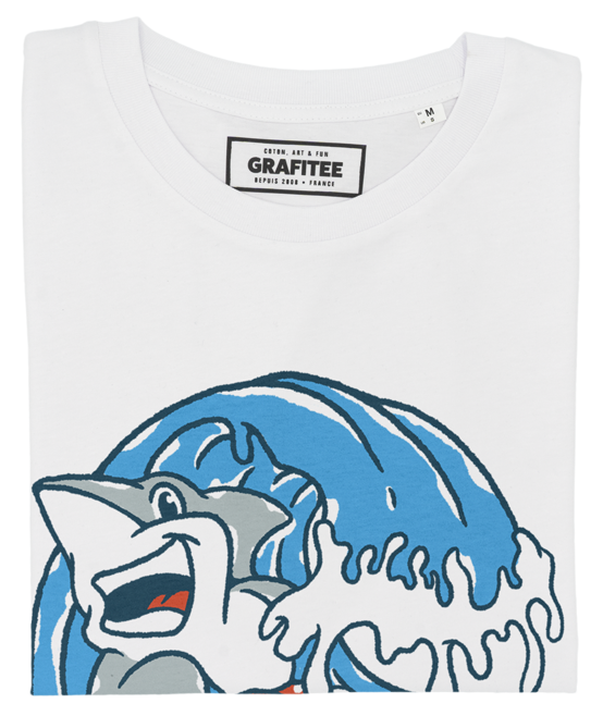 T-shirt Shark Summer Club blanc plié