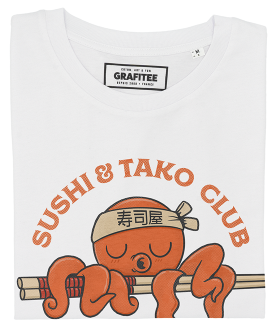 T-shirt Sushi & Tako Club blanc plié