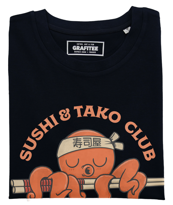 T-shirt Sushi & Tako Club noir plié