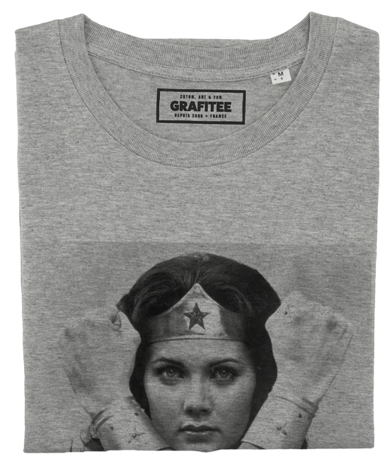 T-shirt Lynda Carter gris chiné plié