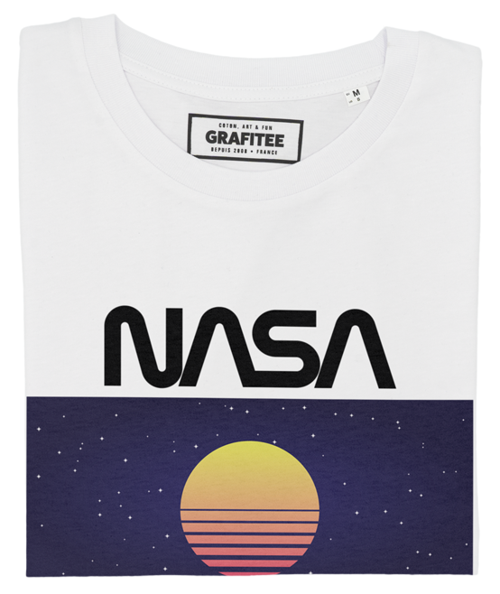 T-shirt Retro Sci-Fi NASA blanc plié