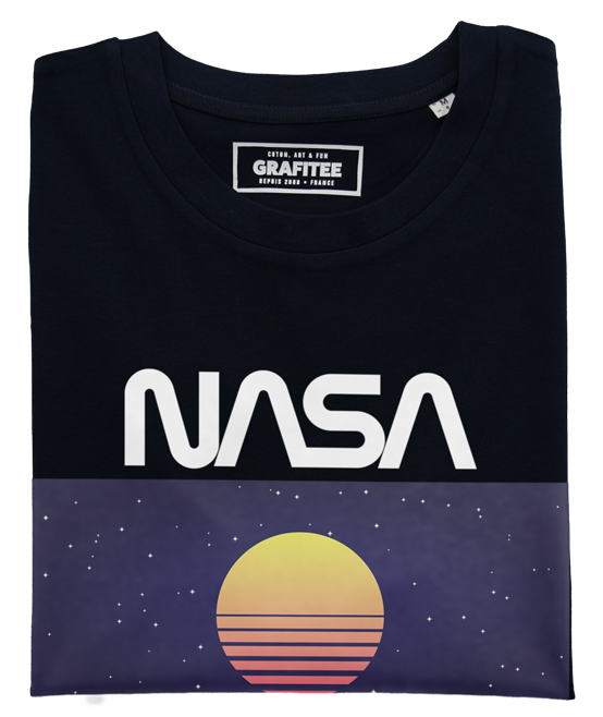 T-shirt Retro Sci-Fi NASA noir plié