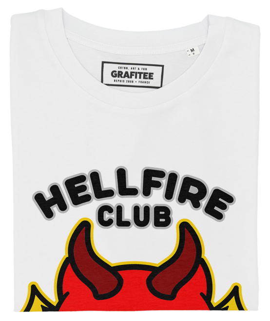 T-shirt Hello Hellfire Club blanc plié