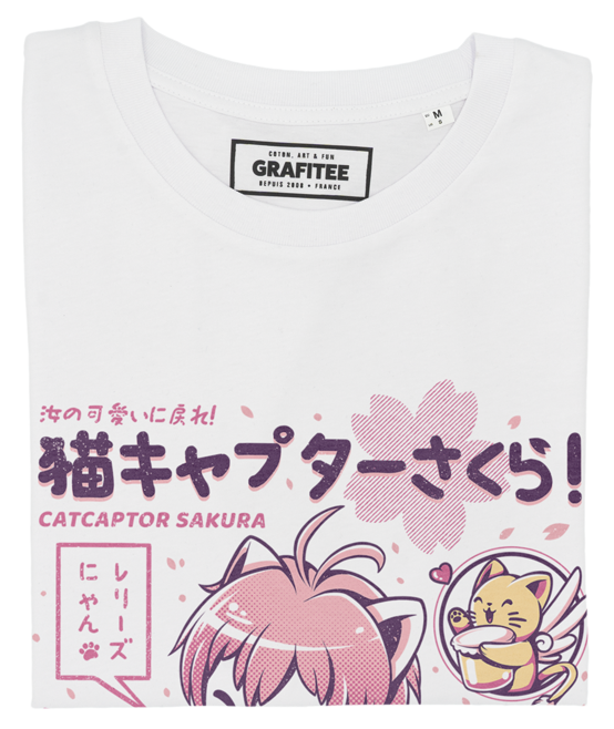 T-shirt Catcaptor Sakura blanc plié