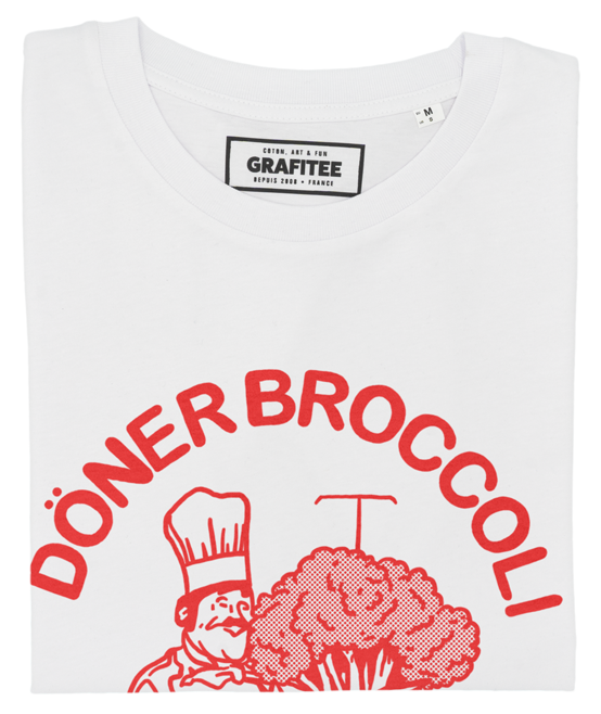 T-shirt Döner Broccoli blanc plié