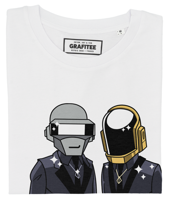 T-shirt Daft Punk Simpsonized blanc plié