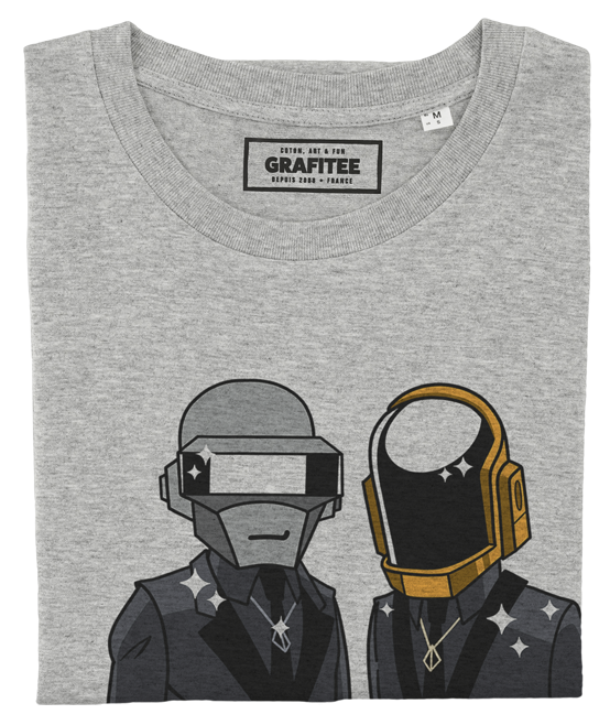 T-shirt Daft Punk Simpsonized gris chiné plié