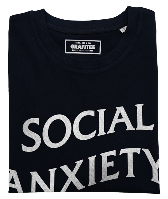 T-shirt Social Anxiety Social Club noir plié