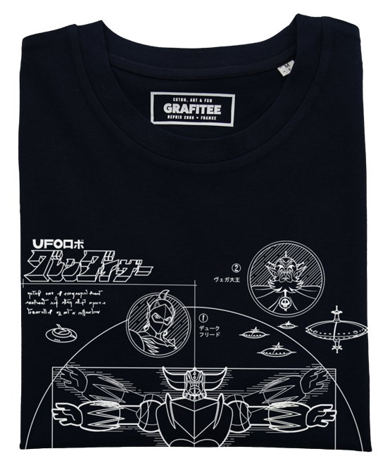T-shirt Grendizer Blueprint noir plié