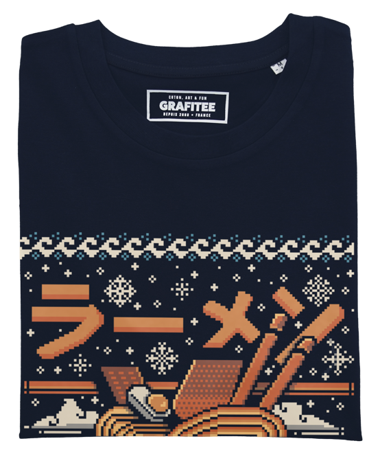 T-shirt Christmas Great Ramen Off Kanagawa navy plié