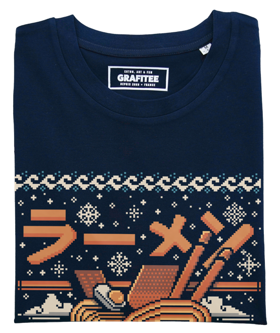 T-shirt Christmas Great Ramen Off Kanagawa navy plié
