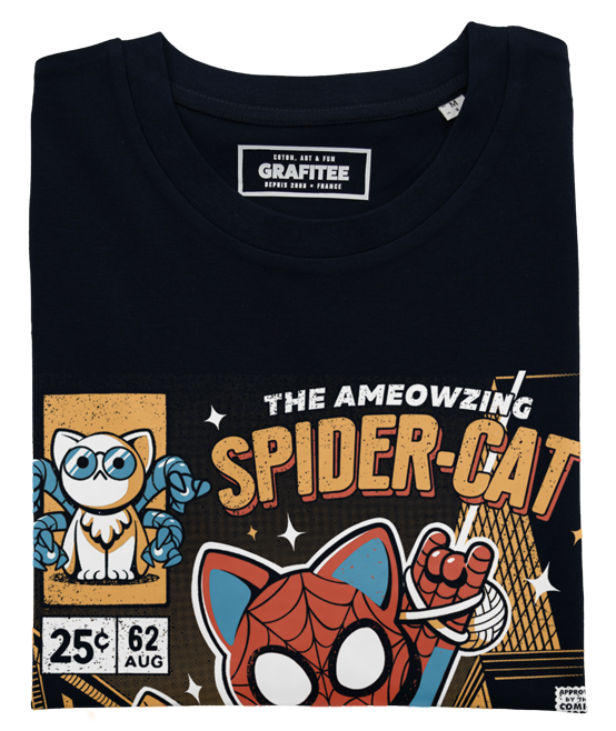 T-shirt Spider Cat noir plié