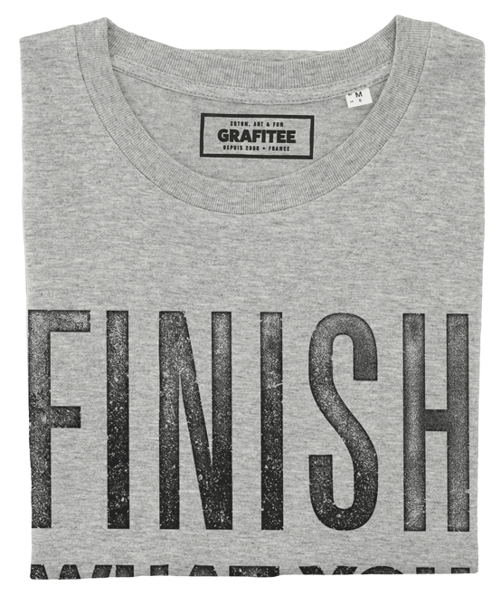 T-shirt Finish gris chiné plié
