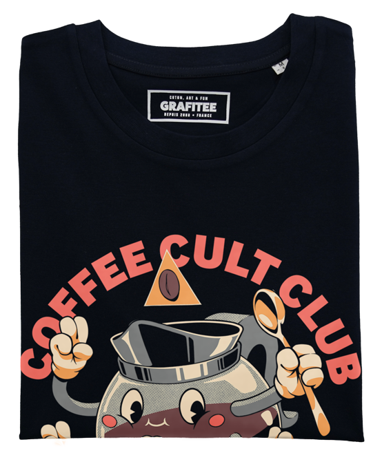 T-shirt Coffee Cult Club noir plié