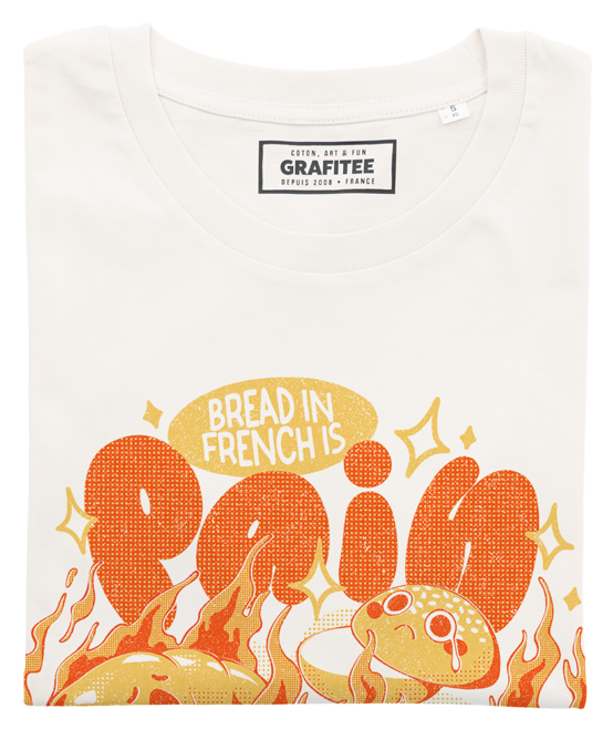 T-shirt French Bread blanc cassé plié