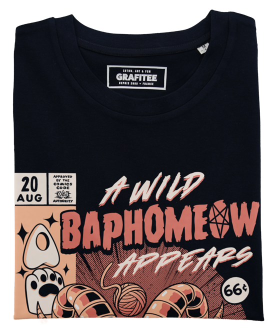 T-shirt Baphomeow noir plié