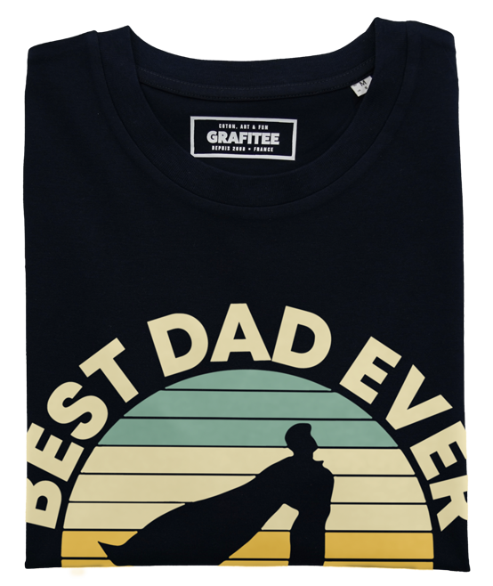 T-shirt Best Dad Ever noir plié