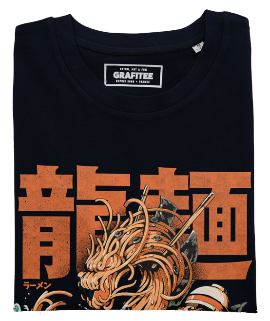 T-shirt Great Ramen Dragon noir plié