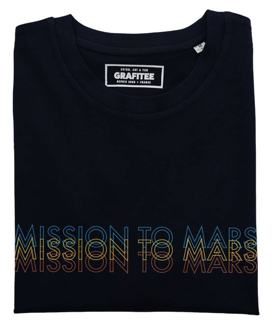 T-shirt Mission to Mars noir plié