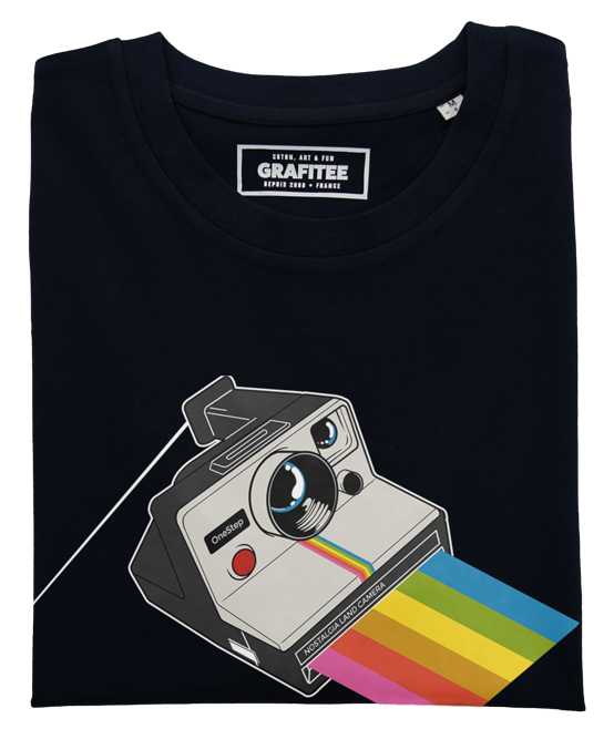 T-shirt Nostalgia Polaroid noir plié