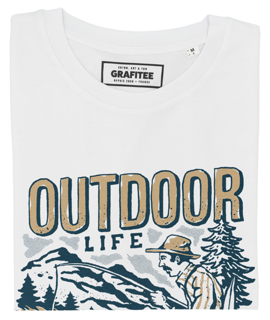 T-shirt Outdoor Life blanc plié