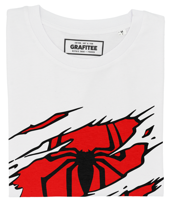 T-shirt Spiderman blanc plié