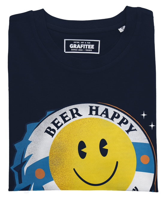 T-shirt Beer Happy navy plié