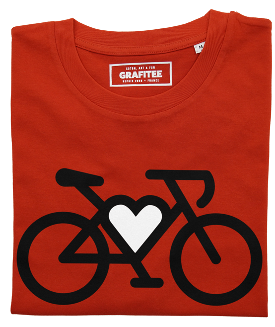 T-shirt Love Bike rouge plié